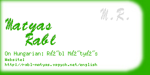 matyas rabl business card